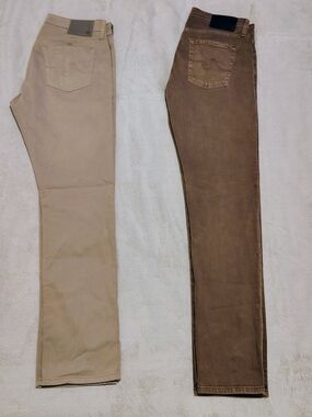 Agolde Slim Straight Jeans in Beige and Brown
